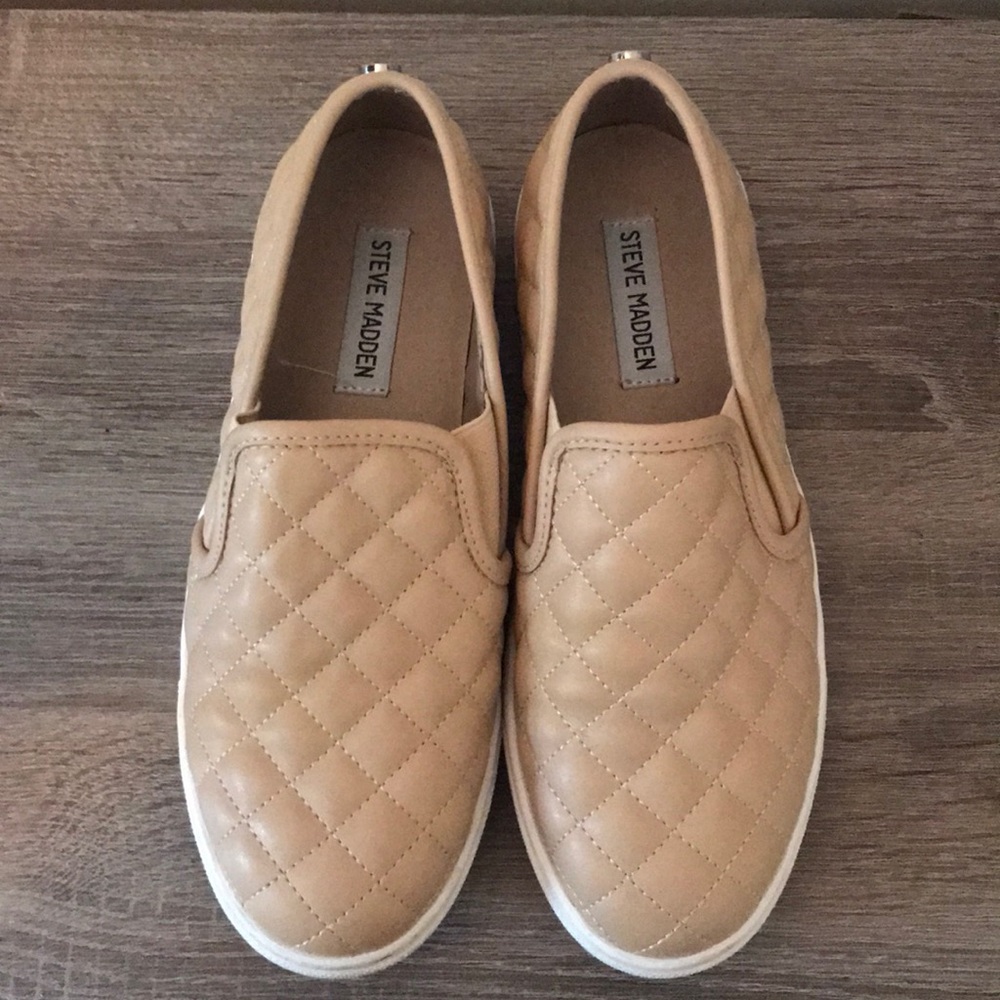 Steve Madden Pleather Quilted Slip On Sneakers